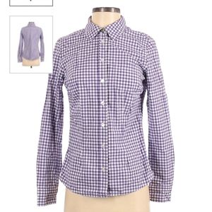 Boden Purple & White Checkered Button Down